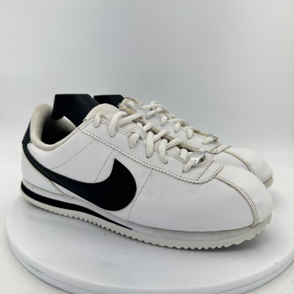 Nike Classic Cortez Leather White Black Youth Shoes 904764-102 Size 6.5Y EU 39 - Picture 4 of 14